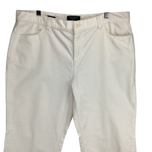 Talbots Signature Boot Womens Cream Velvet Pants Size Petites 16 16P Off-White - Picture 2 of 8